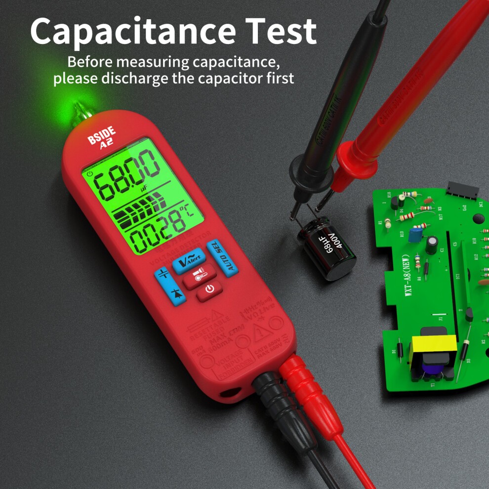 BSIDE A2 Mini Smart Digital Multimeter Auto Range 5999 Counts NCV Universal Meter Handheld Multifunctional Tester Voltmeter Ammeter with Ba thumbnail