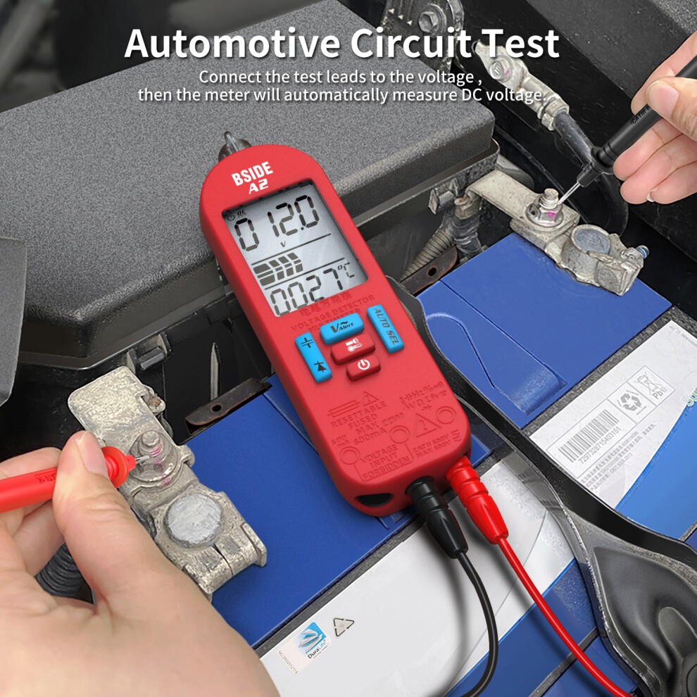 BSIDE A2 Mini Smart Digital Multimeter Auto Range 5999 Counts NCV Universal Meter Handheld Multifunctional Tester Voltmeter Ammeter with Ba thumbnail