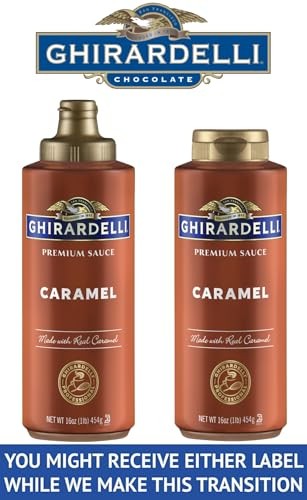 Ghirardelli Sea Salt Caramel, White Chocolate and Caramel Flavored Sauce 16 Oz Bottles (Pack of 3) with Ghirardelli Stamped Barista Spoon thumbnail