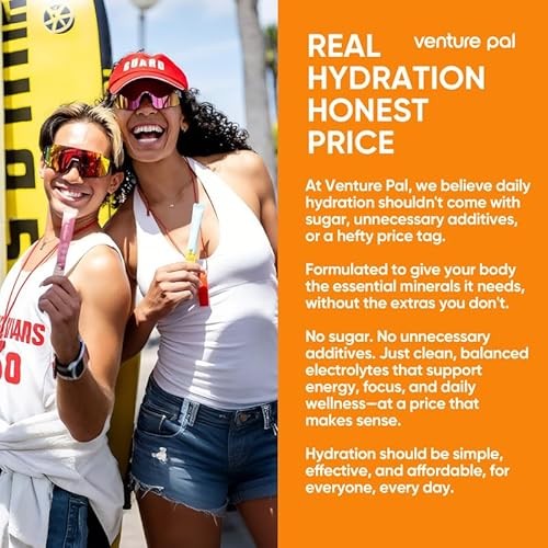 Venture Pal Sugar Free Electrolyte Powder Packets - Liquid Daily IV Drink Mix for Rapid Hydration & Party Recovery | 5 Vitamins & 7 Electrolytes| Keto thumbnail