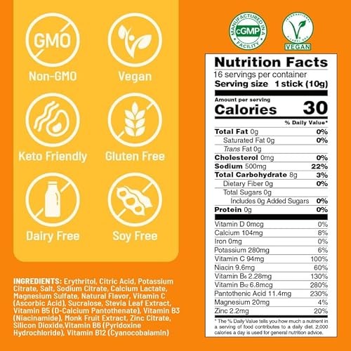 Venture Pal Sugar Free Electrolyte Powder Packets - Liquid Daily IV Drink Mix for Rapid Hydration & Party Recovery | 5 Vitamins & 7 Electrolytes| Keto thumbnail