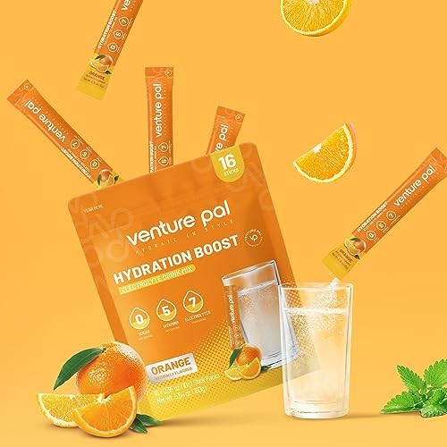 Venture Pal Sugar Free Electrolyte Powder Packets - Liquid Daily IV Drink Mix for Rapid Hydration & Party Recovery | 5 Vitamins & 7 Electrolytes| Keto thumbnail