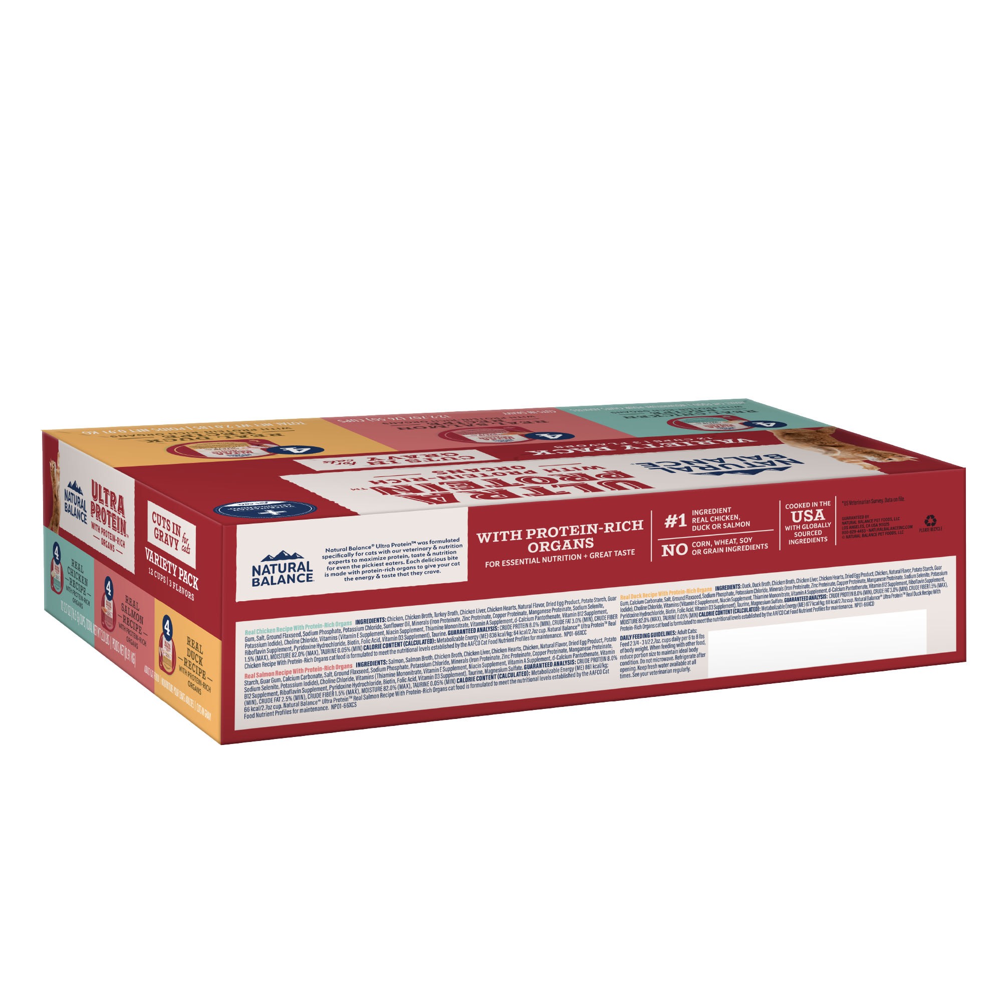 723633007061 2.7 Oz Ultra Protein Cuts in Gravy Wet Cat Food Variety Pack, Chicken, Salmon & Duck - Pack of 12 thumbnail