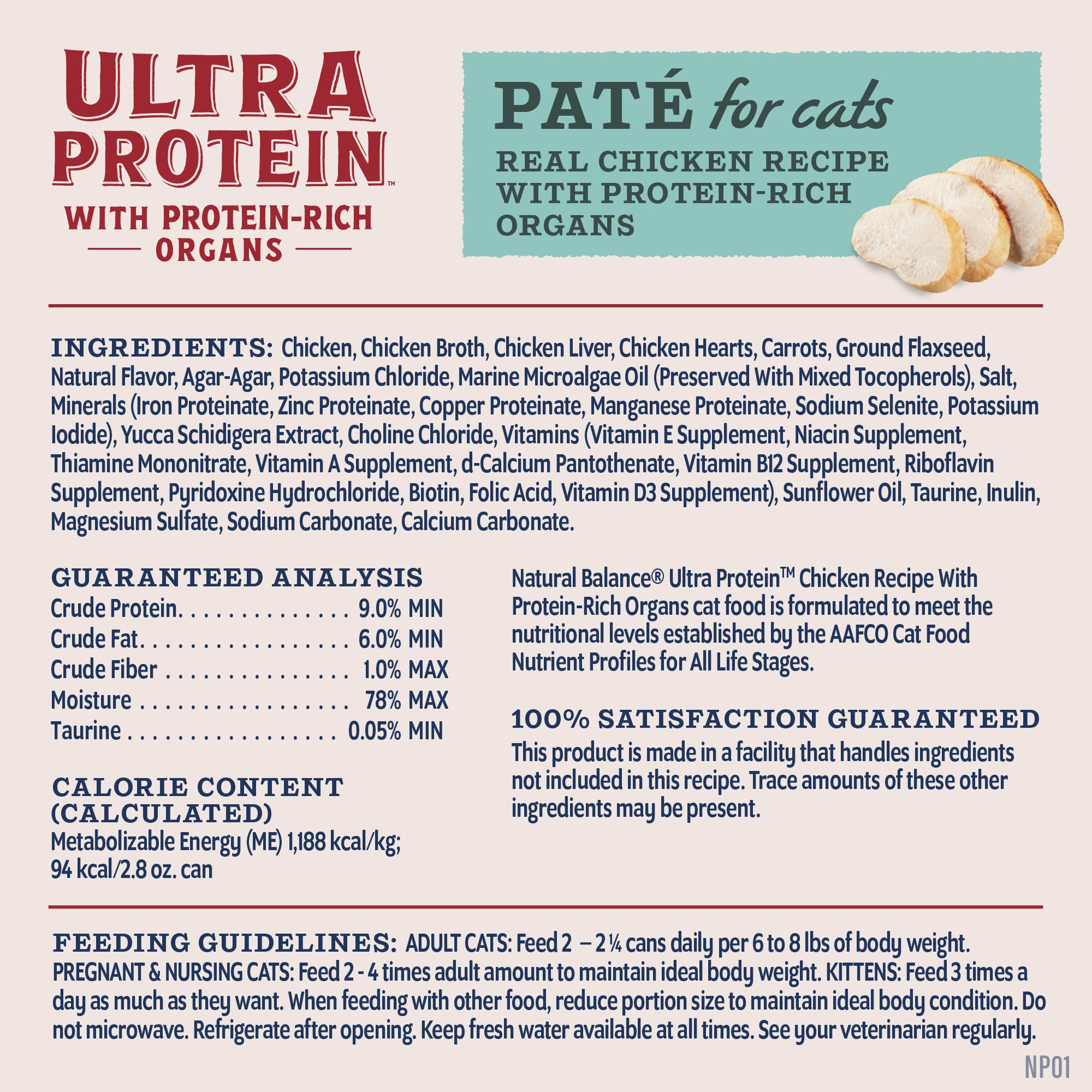 Natural Balance Ultra Protein Real Chicken/Protein-Rich Organ Pate Cat 24/2.8 Oz thumbnail