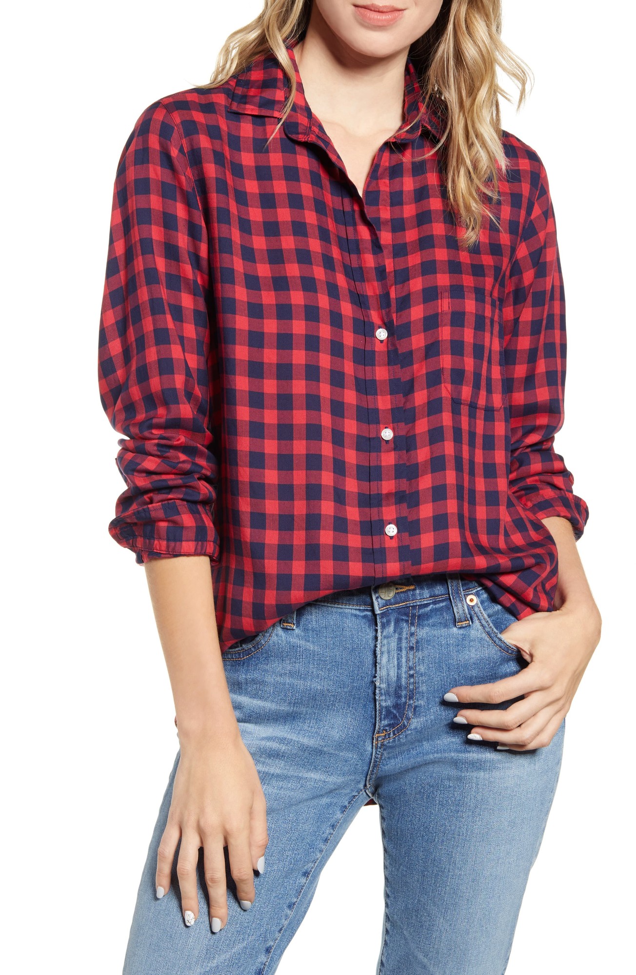 Women's Grayson the Hero Buffalo Plaid Shirt, Size 2 (fits Like 4-6 US) - Blue