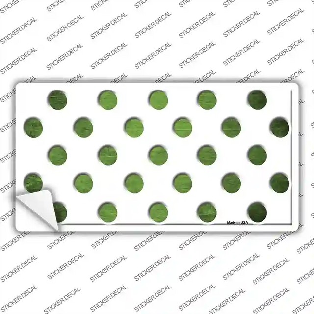 LP-6974s-L 9 X 4.5 in. Lime Green White Dots Oil Rubbed Novelty Sticker Decal - Large