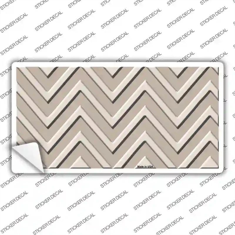 LP-4962s-S 3 X 1.5 in. Tan Light Tan Chevron Novelty Sticker Decal - Small