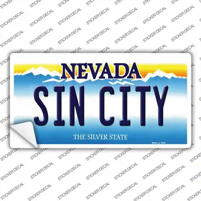 LP-9546s-L 9 X 4.5 in. Sin City Nevada Novelty Sticker Decal - Large