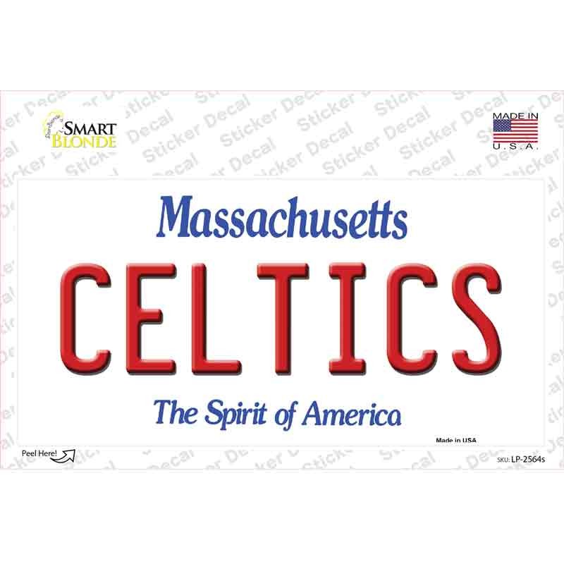 LP-2564s-M Celtics Massachusetts State Novelty Sticker Decal, Medium