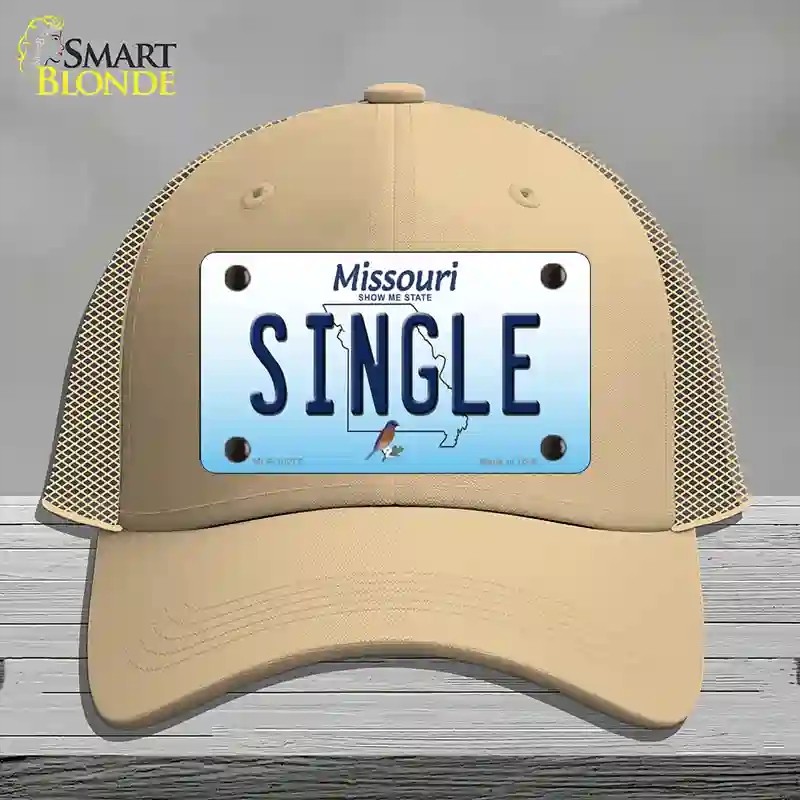 HAT15-MLP-10277 Single Missouri Novelty License Plate Hat, Mesh - Khaki