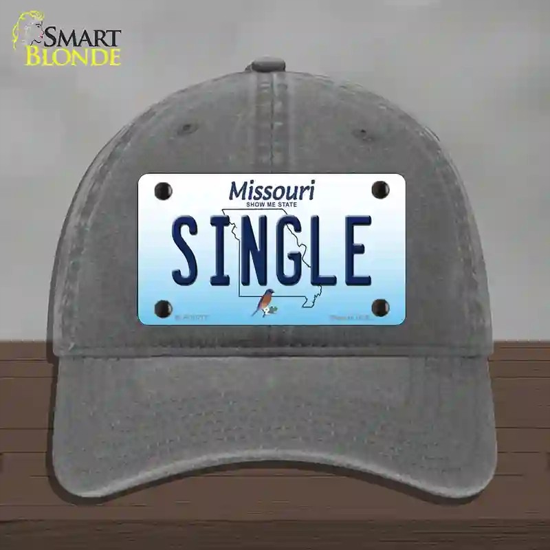 HAT08-MLP-10277 Single Missouri Novelty License Plate Hat, Unconstructed Cotton - Charcoal