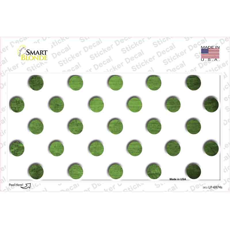 LP-6974s-M Lime Green White Dots Oil Rubbed Novelty Sticker Decal, Medium