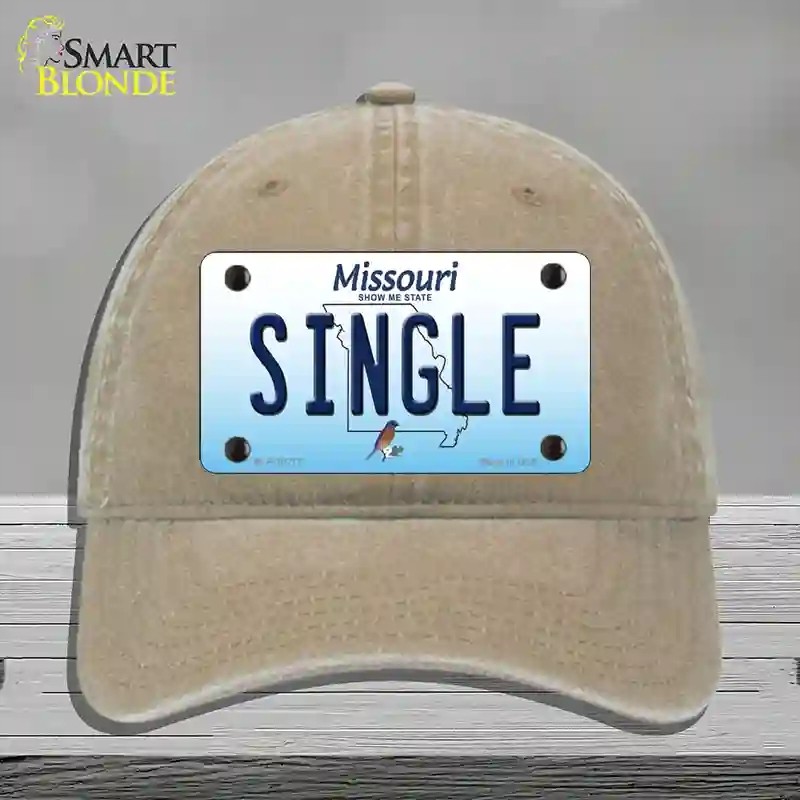 HAT09-MLP-10277 Single Missouri Novelty License Plate Hat, Unconstructed Cotton - Khaki
