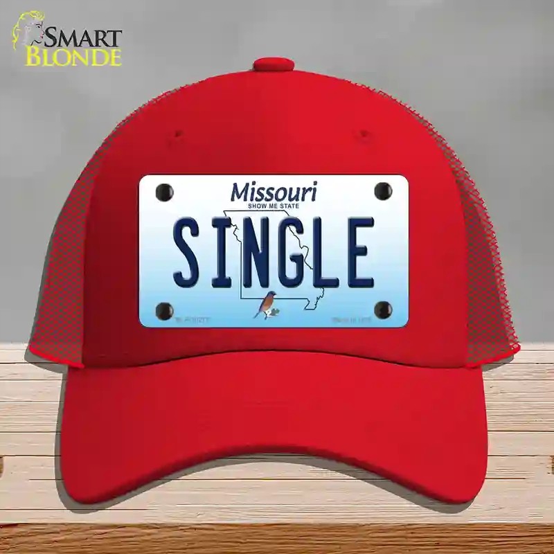 HAT17-MLP-10277 Single Missouri Novelty License Plate Hat, Mesh - Red