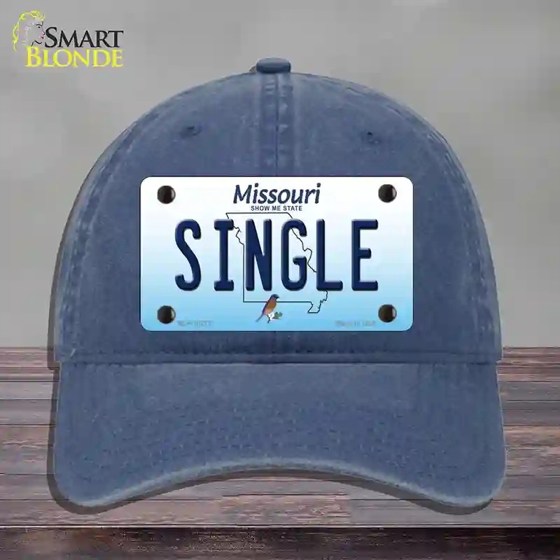 HAT11-MLP-10277 Single Missouri Novelty License Plate Hat, Unconstructed Cotton - Navy