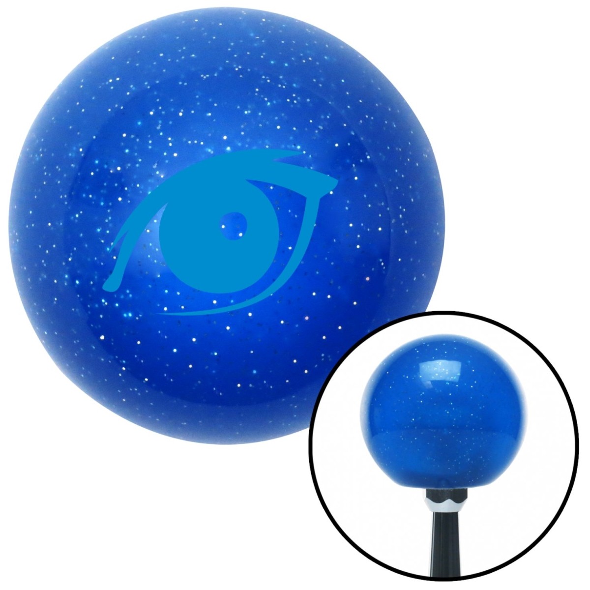 American Shifter 23191 Blue One Eye Blue Metal Flake Shift Knob with M16 X 1.5 Insert Shifter Auto Manual