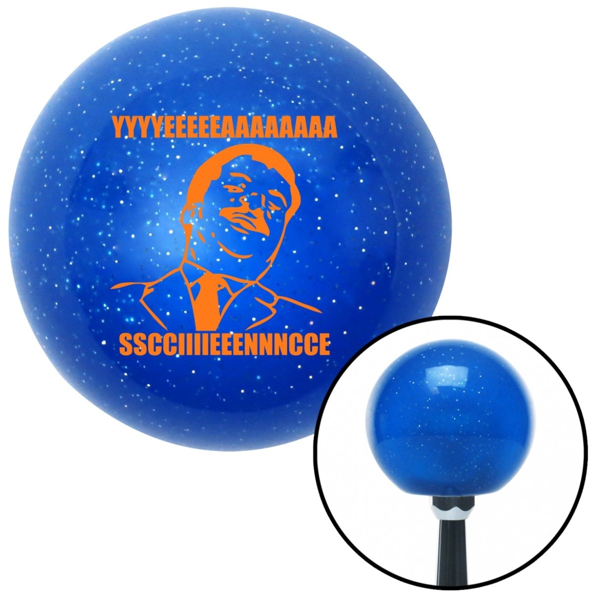 American Shifter 24326 Orange Neil Degrasse Tyson Blue Metal Flake Shift Knob with M16 X 1.5 Insert Auto