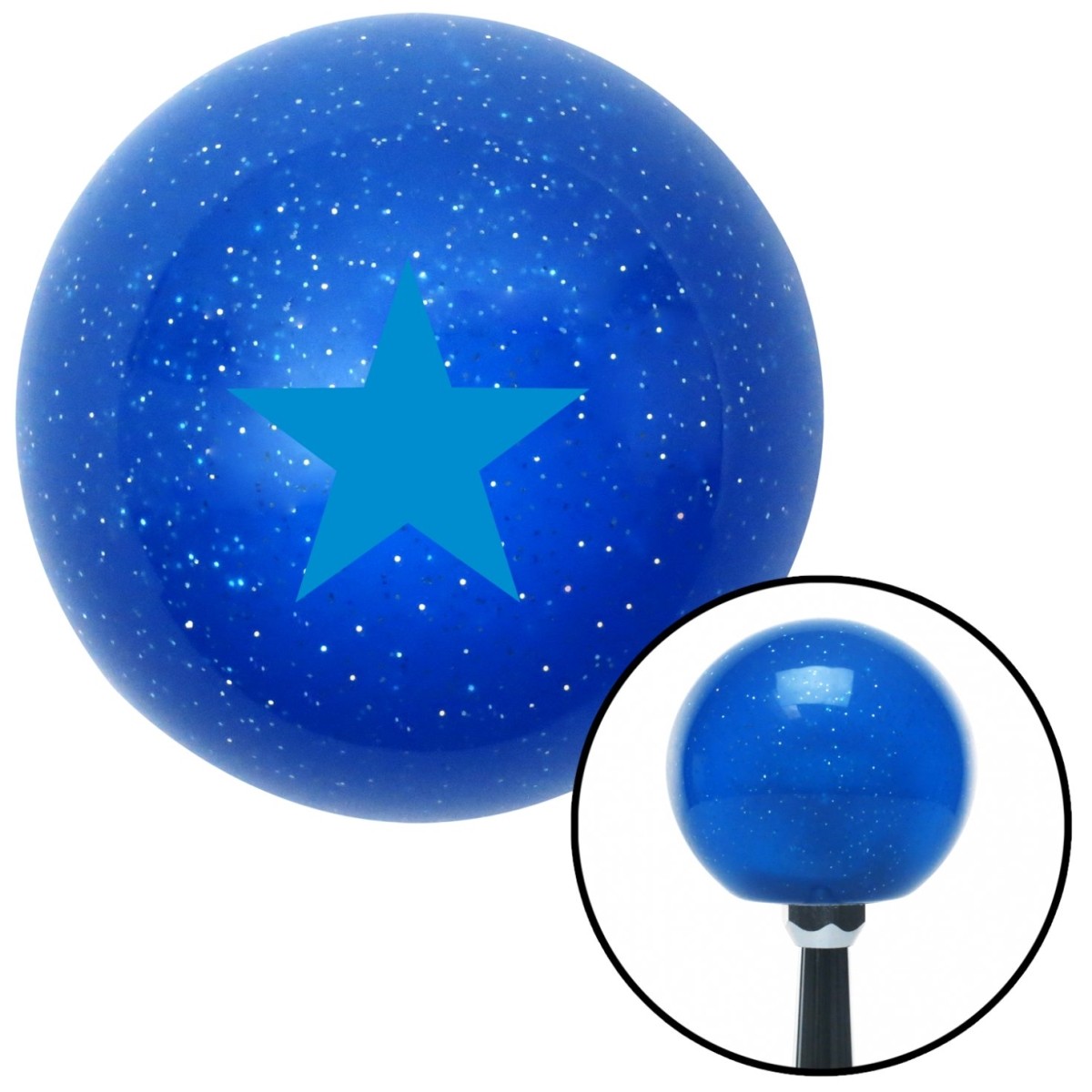 American Shifter 26282 Blue Officer 07 - Rear Admiral  Lower Half Blue Metal Flake Shift Knob - M16 X 1.5 Insert