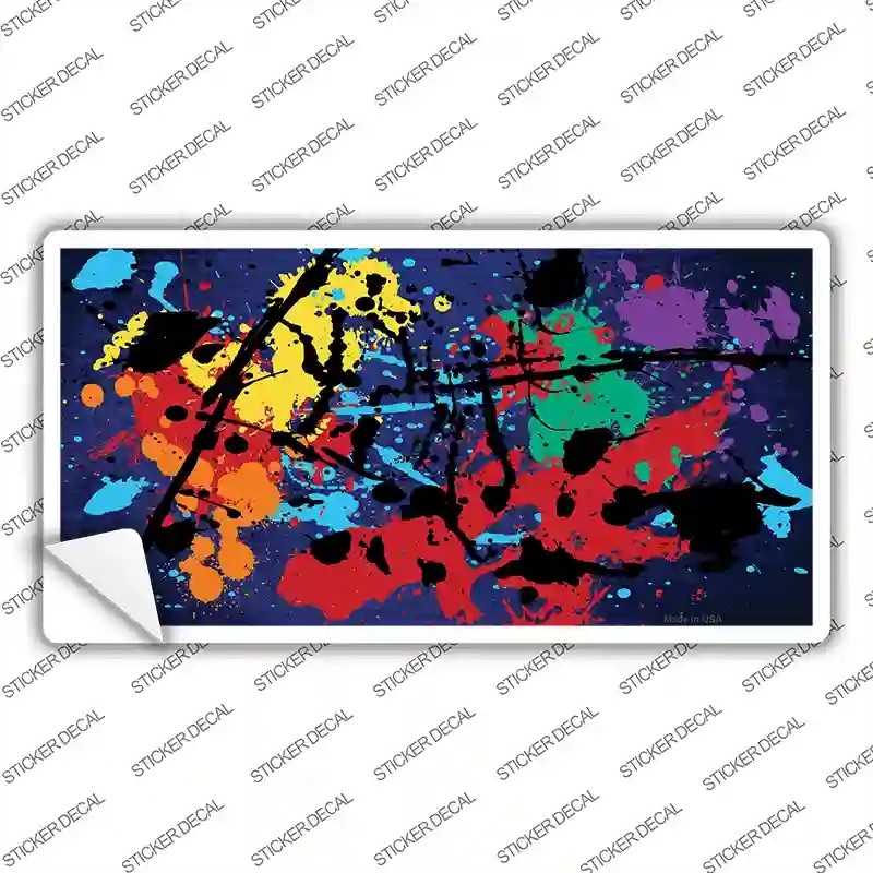 LP-7786s-L Blue Splatter Oil Rubbed Novelty Sticker Decal, Large