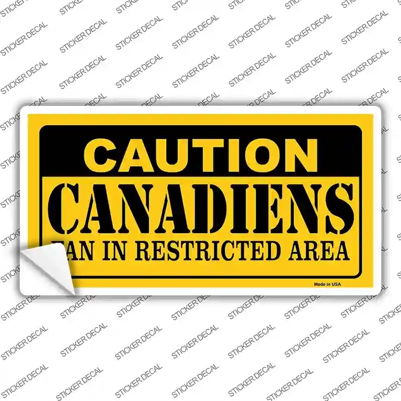 LP-2658s-L Caution Canadiens Novelty Sticker Decal, Large