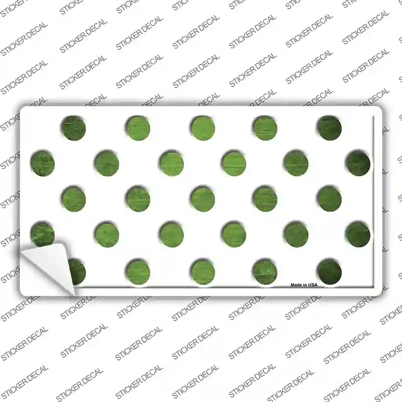 LP-6974s-XL Lime Green White Dots Oil Rubbed Novelty Sticker Decal, Extra Large