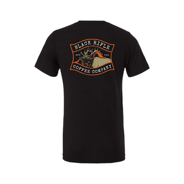 Black Rifle Coffee Company Men's Elk Camp Short Sleeve Casual Shirt - Black XXL
