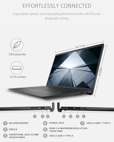 Dell Inspiron 3535 Touchscreen Laptop, 8-Core Speed AMD Ryzen 7-7730U CPU, 15.6 Inch FHD Touch Display (Windows 11 Pro, 32GB RAM | 1TB SSD) thumbnail