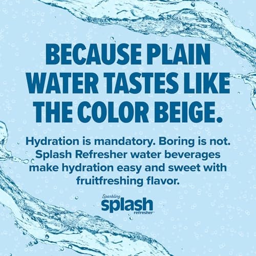 Splash Refresher Sparkling Water, Blood Orange - 12-Pack, 16 Fl Oz Cans - Flavored Carbonated Seltzer Water with Electrolytes, Zero Sugar & Zero Calor thumbnail