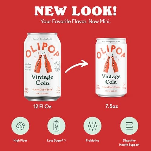 Olipop Prebiotic Soda Minis, Vintage Cola 6 Cans (7.5 Fl Oz Each) thumbnail