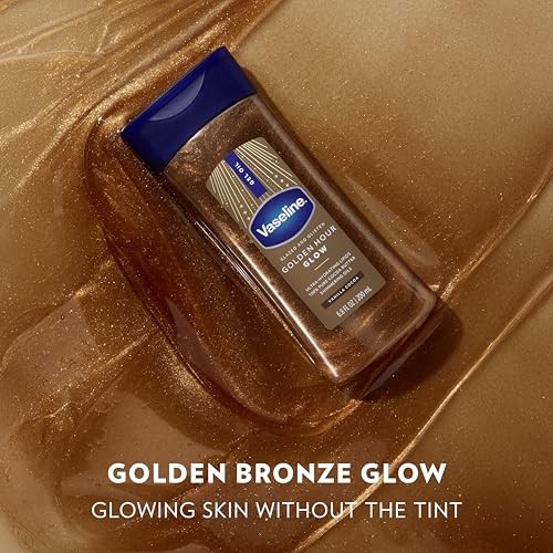 Vaseline Glazed and Glisten Golden Hour Glow Vanilla Cocoa Shimmering Body Gel Oil with Ultra-Hydrating Lipids and 100% Pure Cocoa Butter  6.8 Fl Oz thumbnail