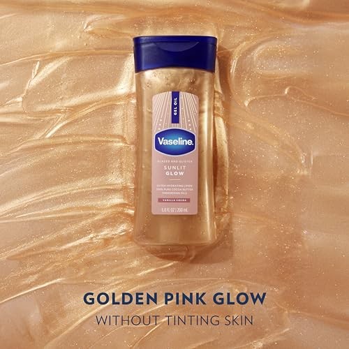Vaseline Glazed & Glisten Sunlit Glow Vanilla Cocoa Shimmering Body Gel Oil with Ultra-Hydrating Lipids and 100% Pure Cocoa Butter  6.8 Fl Oz thumbnail