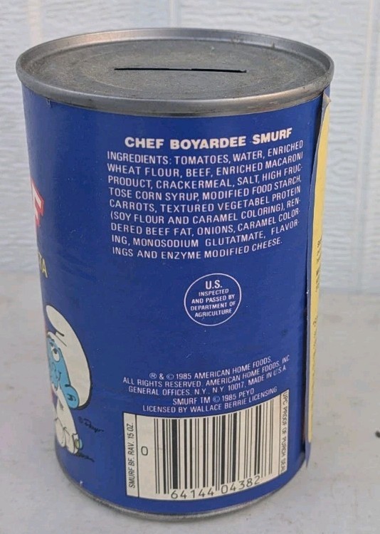 Chef Boyardee Smurf Beef Ravioli Can Bank thumbnail