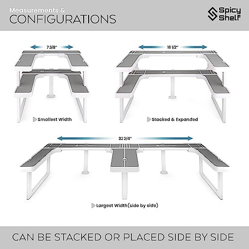 Spicy Shelf Premium – Expandable 2-Tier Spice Rack Organizer for Cabinets & Pantry – Adjustable Stackable Kitchen Seasoning Organizer – Strong N