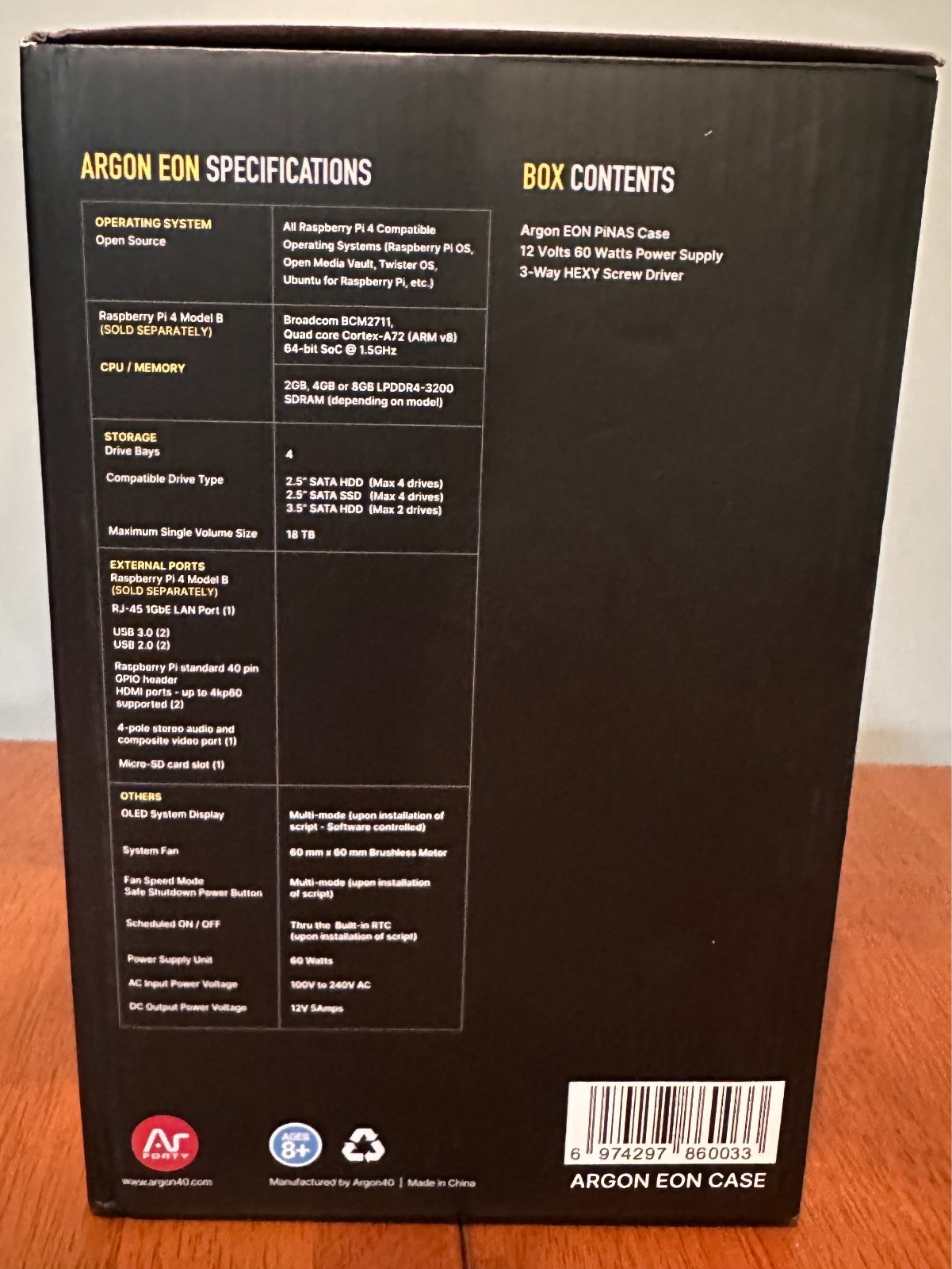 Argon 40 Argon EON NAS Enclosure for Raspberry Pi 4, Space Grey thumbnail