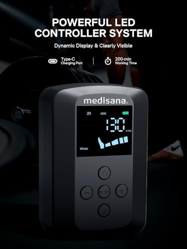 Medisana Leg Compression Massager, Cordless Air Pressure Boot with Multi-Customize Modes, Intensities & Timer, Rechargeable Leg Compression System for