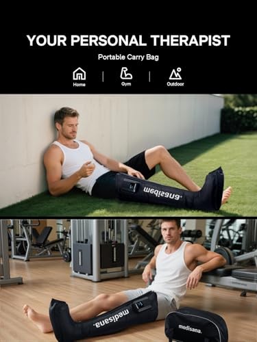 Medisana Leg Compression Massager, Cordless Air Pressure Boot with Multi-Customize Modes, Intensities & Timer, Rechargeable Leg Compression System for