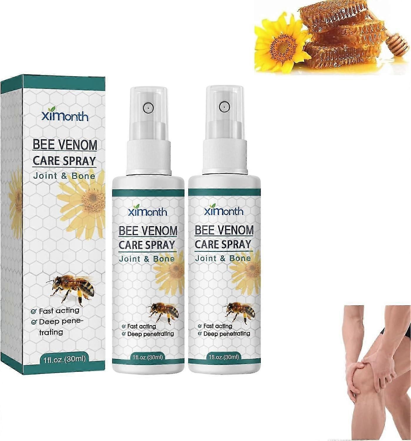 2Pcs Propolis Treatment Spray, New Zealand Bee Venom Joint Care Spray, Bee Venom Body Massage Spray 30ml