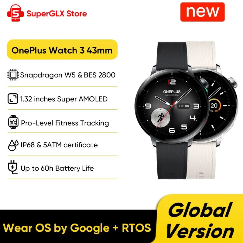 2025 New OnePlus Watch 3 43mm Global Version Smart Watch 1.32