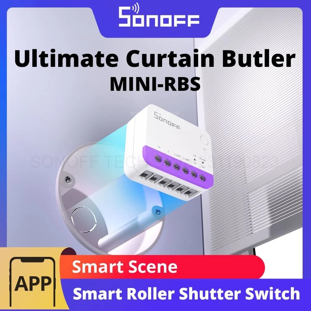 SONOFF MINI-RBS Smart Curtain Roller Shutter Switch Deviation Calibration Smart Scheduling and Exact Control Via Matter ALexa