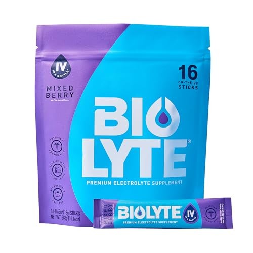 BIOLYTE IV Electrolyte Powder Packets, IV Liquid Drink Mix for Water, Doctor-Developed Hydration, HSA Approved Dehydration Relief, Chemotherapy Must H