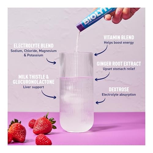 BIOLYTE IV Electrolyte Powder Packets, IV Liquid Drink Mix for Water, Doctor-Developed Hydration, HSA Approved Dehydration Relief, Chemotherapy Must H thumbnail