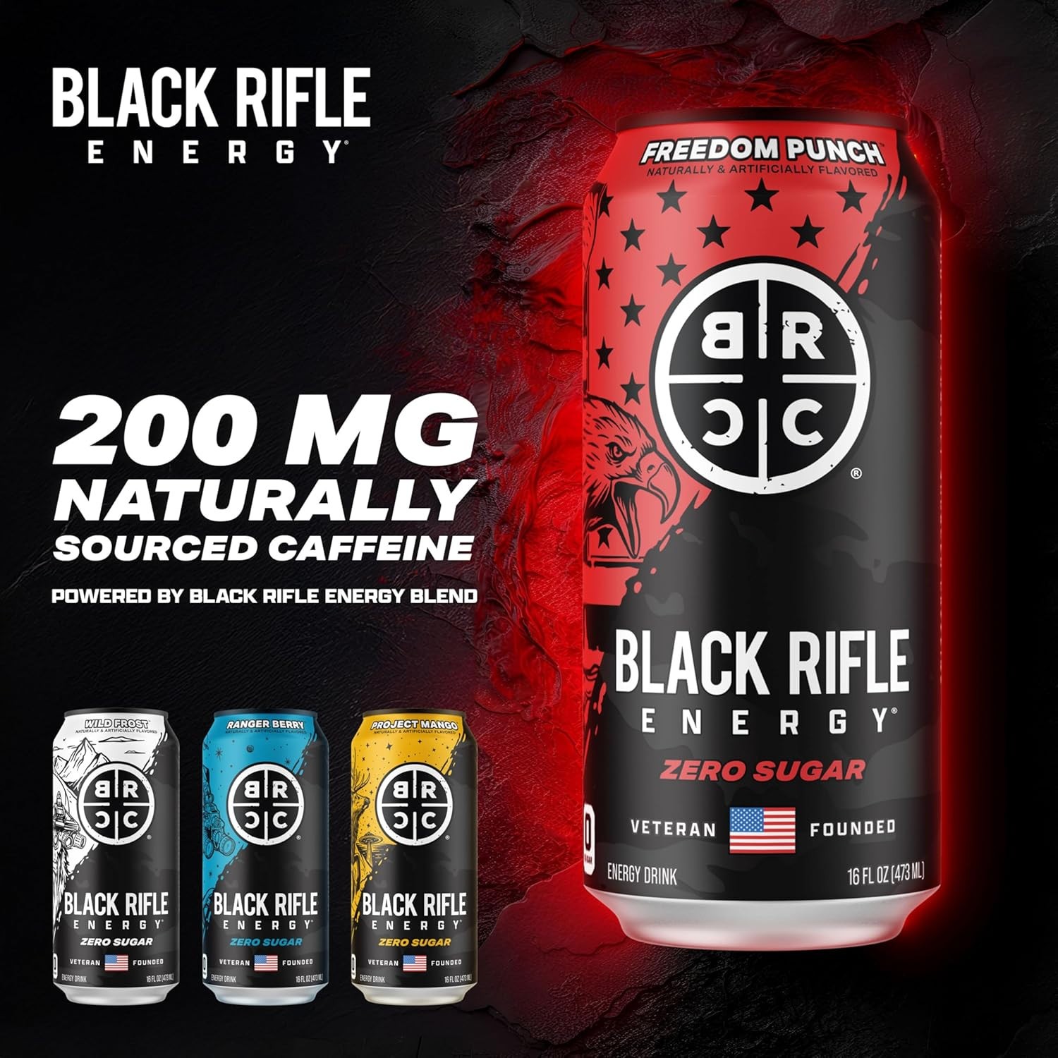 Freedom Punch Zero Sugar Energy Drink, 200Mg Caffeine, 16 Fl Oz Can (Pack of 12) thumbnail