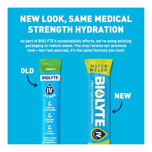 BIOLYTE IV Electrolyte Powder Packets, IV Liquid Drink Mix for Water, Doctor-Developed Hydration, Approved Dehydration Relief, Chemotherapy Must Haves thumbnail