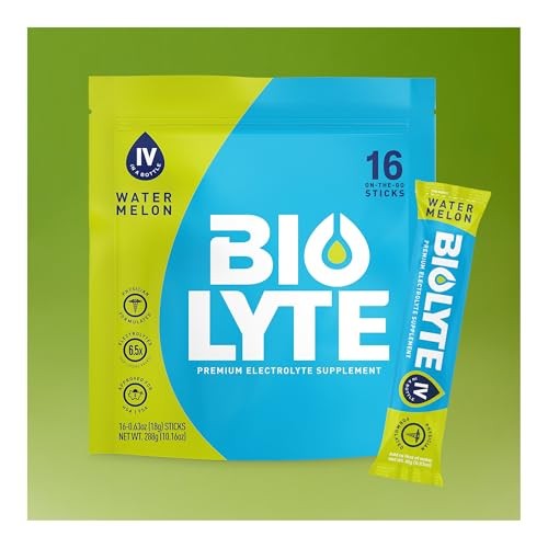 BIOLYTE IV Electrolyte Powder Packets, IV Liquid Drink Mix for Water, Doctor-Developed Hydration, Approved Dehydration Relief, Chemotherapy Must Haves thumbnail