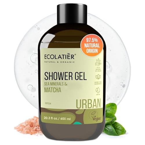 Sea Minerals & Matcha Body Wash - Natural Body Wash for Women & Men, 97.5% Natural Ingredients, Detoxifying & Hydrating Cleanser for Sensitive Skin, G