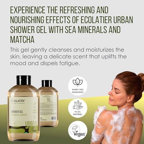 Sea Minerals & Matcha Body Wash - Natural Body Wash for Women & Men, 97.5% Natural Ingredients, Detoxifying & Hydrating Cleanser for Sensitive Skin, G thumbnail