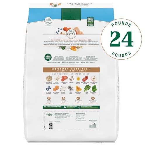 Nutro Ultra Adult Weight Management Dry Dog Food  Chicken  Lamb and Salmon Protein Trio  24 Lb Bag thumbnail