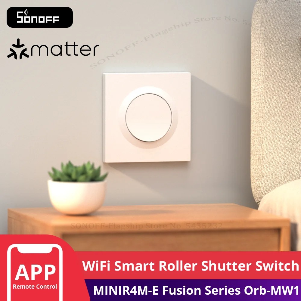 SONOFF MINIR4M-E Matter Over WiFi Smart Wall Switch Orb-MW1 Fusion Series Voice Control Google Home Alexa Works with Apple Home
