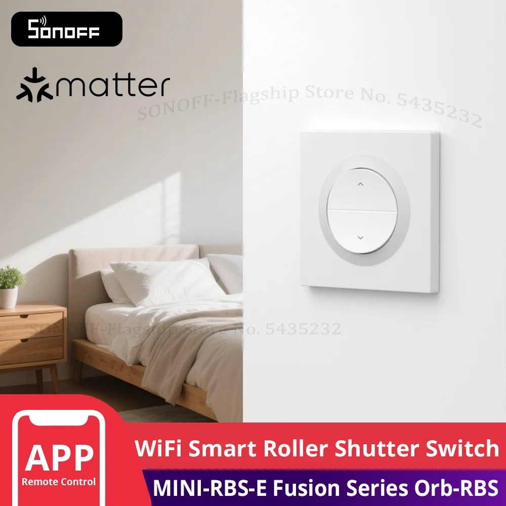 SONOFF Orb-RBS Fusion Series Matter Over WiFi Smart Roller Shutter Wall Switch MINI-RBS-E Works with Google Home Alexa AppleHome