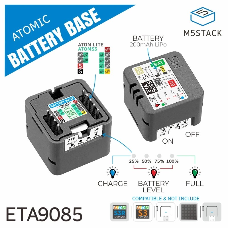 M5Stack Official Atomic Battery Base (200mAh)
